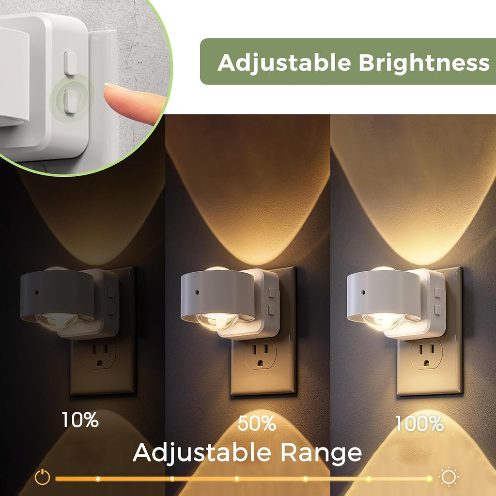 L LOHAS LED Night Light Projector, Night Lights Plug into Wall 3CCT 2 Pack