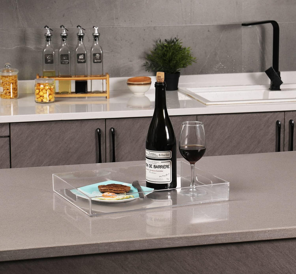 Sooyee Clear Acrylic Serving Tray, 16" x 12"