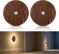 Motion Sensor Night Light 2 Packs, Wood Rechargeable Stair Lights
