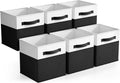 Sorbus Fabric Storage Cubes, 6-Pack Foldable Bins (Black)