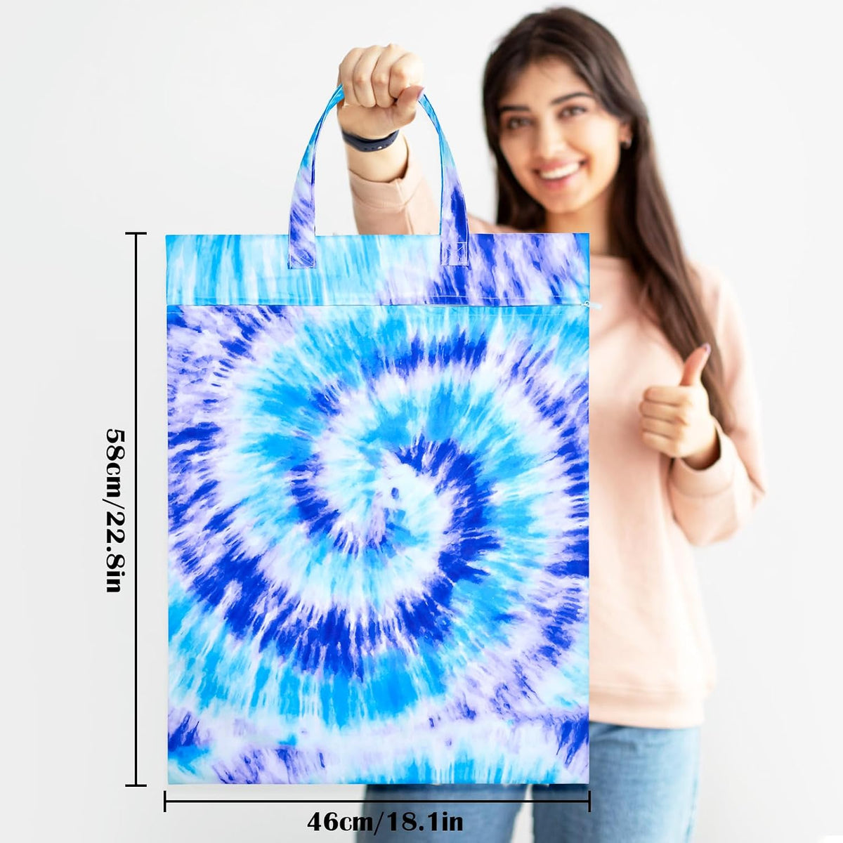 2 Pcs Large Travel Laundry Bag Waterproof With Handle - Washable for Dirty Clothes, Wet Dry Bag for Bathing Suit, Workout, Gym, Swimming Pool, College Dorm