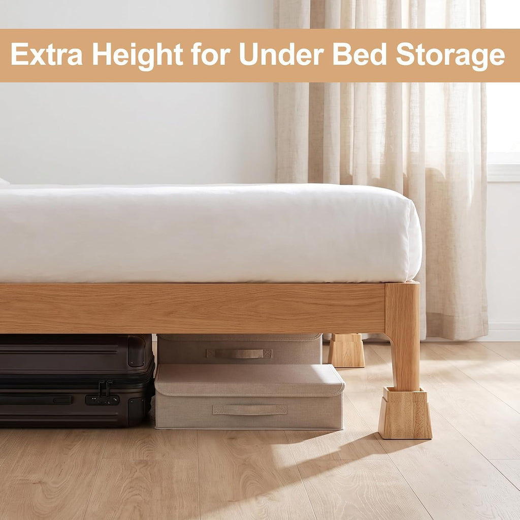 Alpeir Adjustable Bed Risers 4 inch Heavy Duty, Fit 2 to 3 inch Leg, Nature