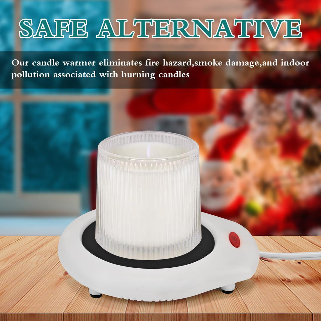 ASAWASA Candle Warmer for Large Jar, Coffee Mug Warmers (White)