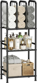 3-Tier Towel Storage for Bathroom, Freestanding Towel Rack with Dividers