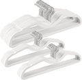 Plastic Short Neck Hangers 40 Pack Ultra-Thin Space-Saving ABS 360° Swivel Hook Ideal for Closet Organization Fits Coats Shirts Dresses & More (40, White)
