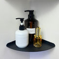 Small Tiny Metal Floating Corner Shelves, 7 x 7 x 0.6 Inches，1pcs, Black