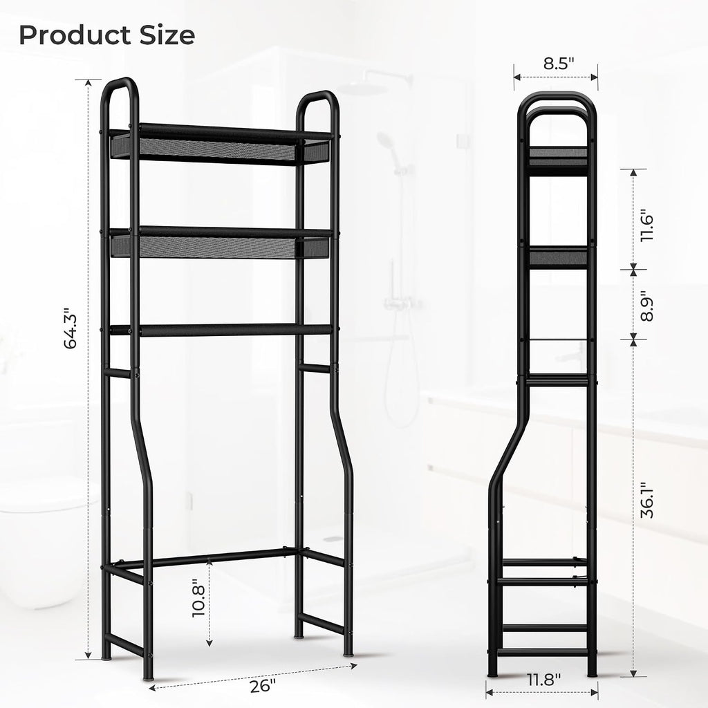 3-Tier Over The Toilet Storage Shelf, Bathroom Over Toilet Organizer