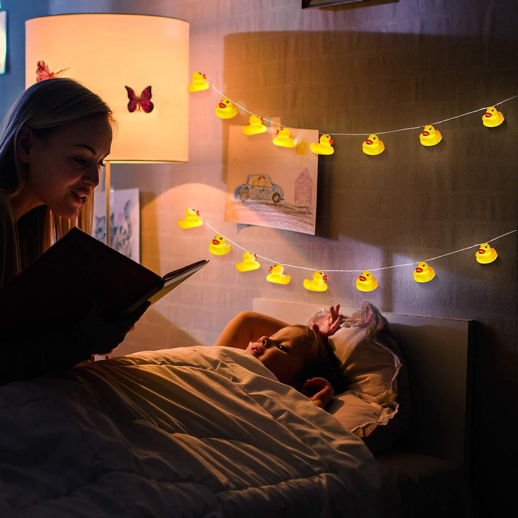 AceList 20 LED Children's Room LED String Lights for Holiday Wall Window Tree Decorative Party Yard Garden Kids Bedroom Living Dorm Uses Squeeze Sound Squeaky - Duck