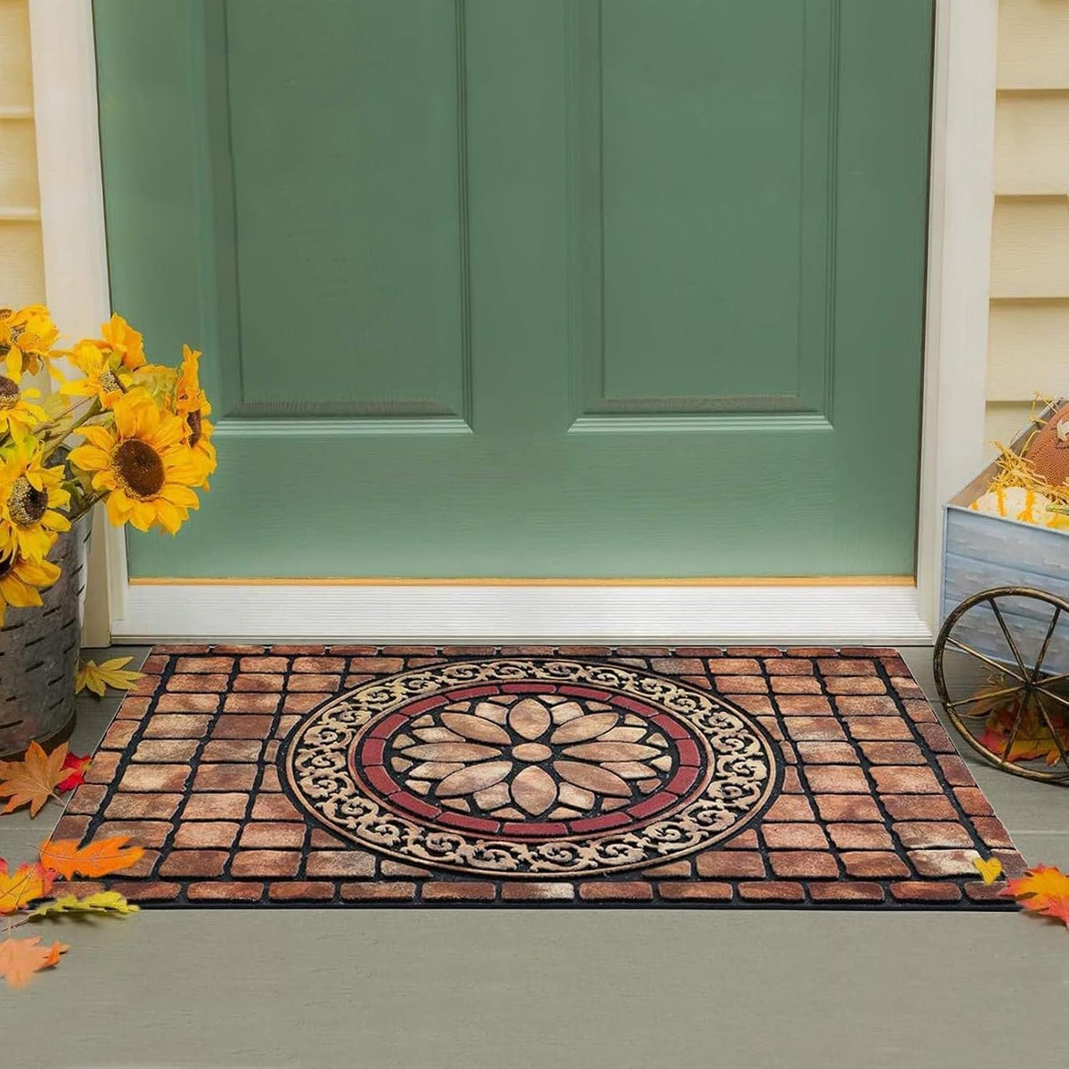 CHICHIC Rectangle Entrance Door Mat Large 24 x 36 Inch High Traffic Area Entry Way Doormat Front Door Rugs Outdoors Heavy Duty Welcome Mat, Non Slip Rubber Back Low Profile for Garage