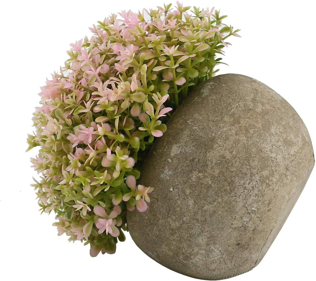 Ogrmar Mini Plastic Faux Plants in Pot/Small Topiary Shrubs Pink