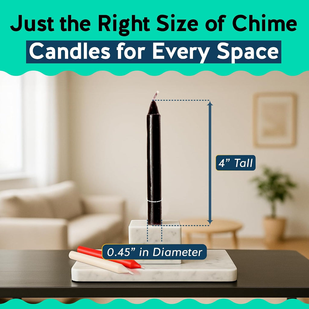 Alternative Imagination Colored Chime Candles - 20 Pack of Unscented 4 Inch Mini Taper Candles - Dripless Long Burning Ritual Candles for Meditation, Spell Work, Birthdays, Ceremonies & Home Decor