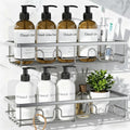 Adhesive Shower Caddy, Large Capacity Shower Racks for Inside Shower, No Drill Bathroom Shower Organizer and Storage, 2 Pack Silver Bathroom Shelves, Home Decor Rv Accessories, Apartment
