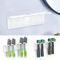 Toothbrush Holder, Electric Toothbrush Head Holder Wall Mounted Non Screw, Metal Toothbrush Holders for Bathroom, Self Adhesive Tooth Brush Holder Toothbrush Organiser (White, Medium)
