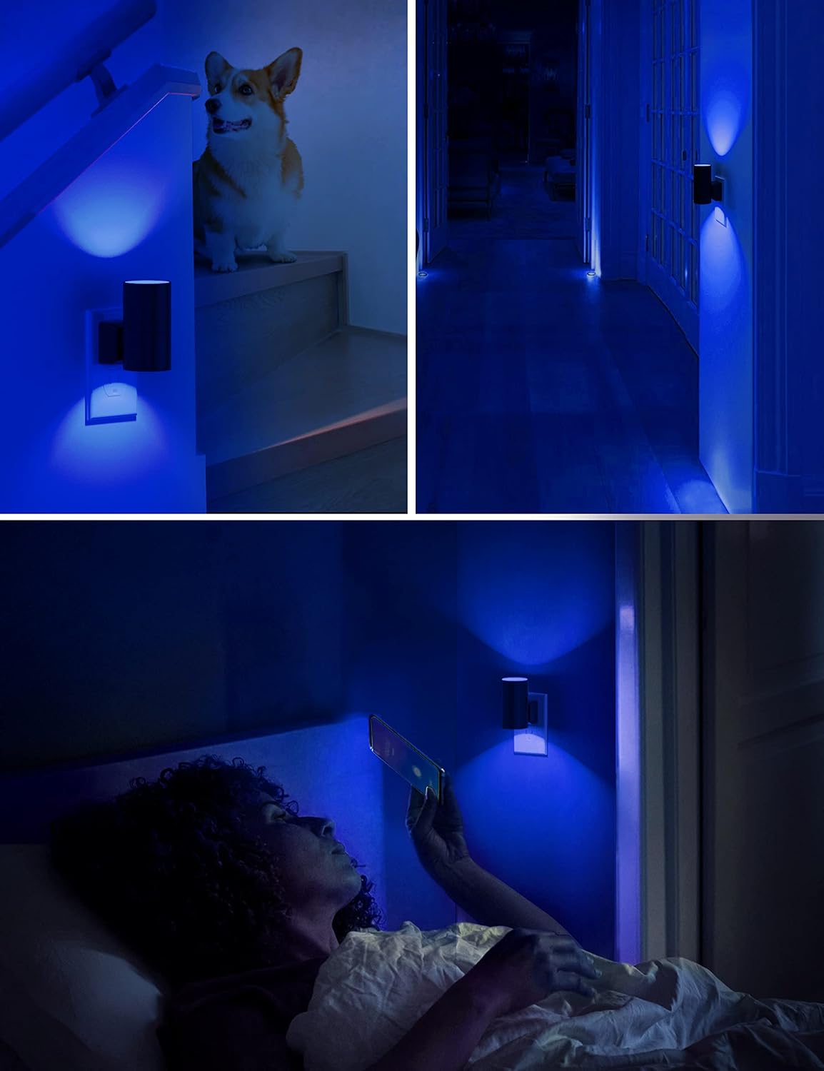 L LOHAS LED Calm Blue Night Light, Night Lights Plug into Wall, Dimmable