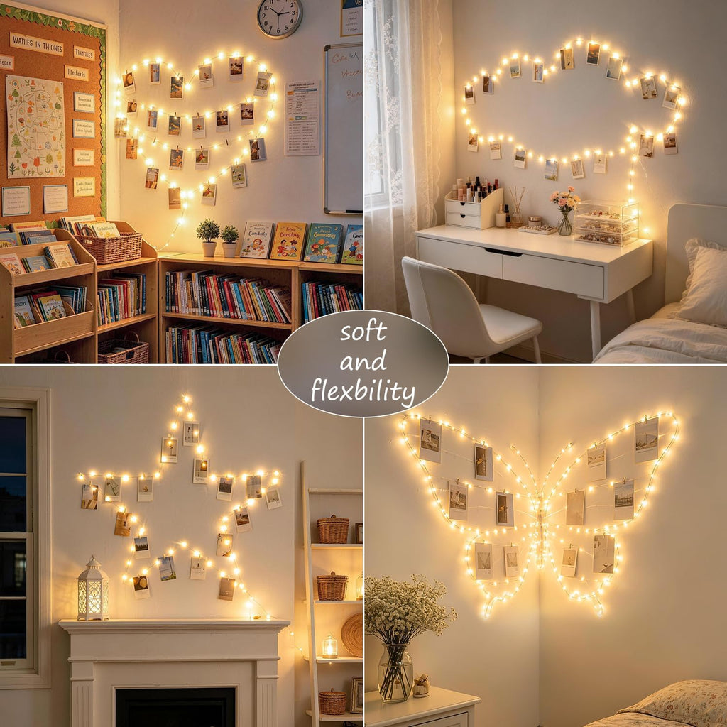 JMEXSUSS 100LED Photo Clips String Light, 33ft Fairy Lights with 50 Clips