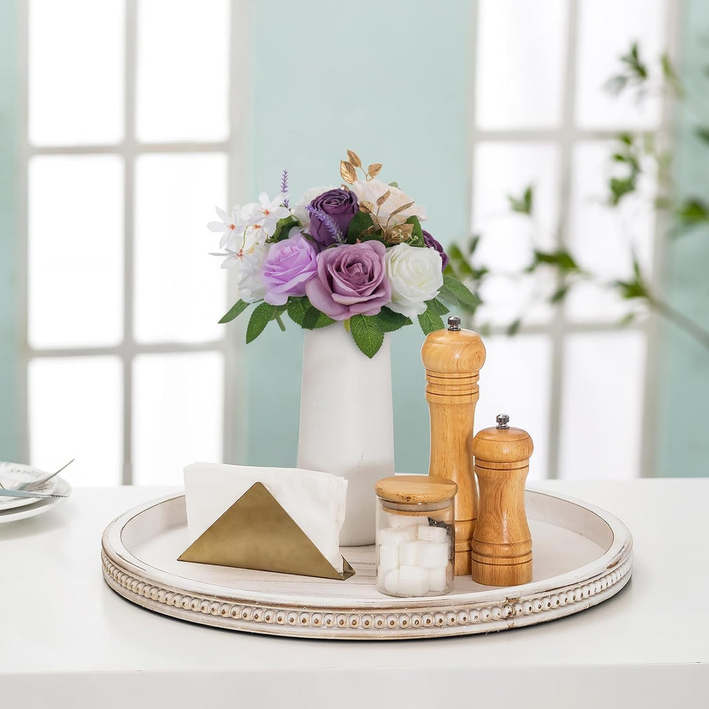 BLOSMON Artificial Flowers Ball Table Centerpieces, 2 Pcs, Lilac and White