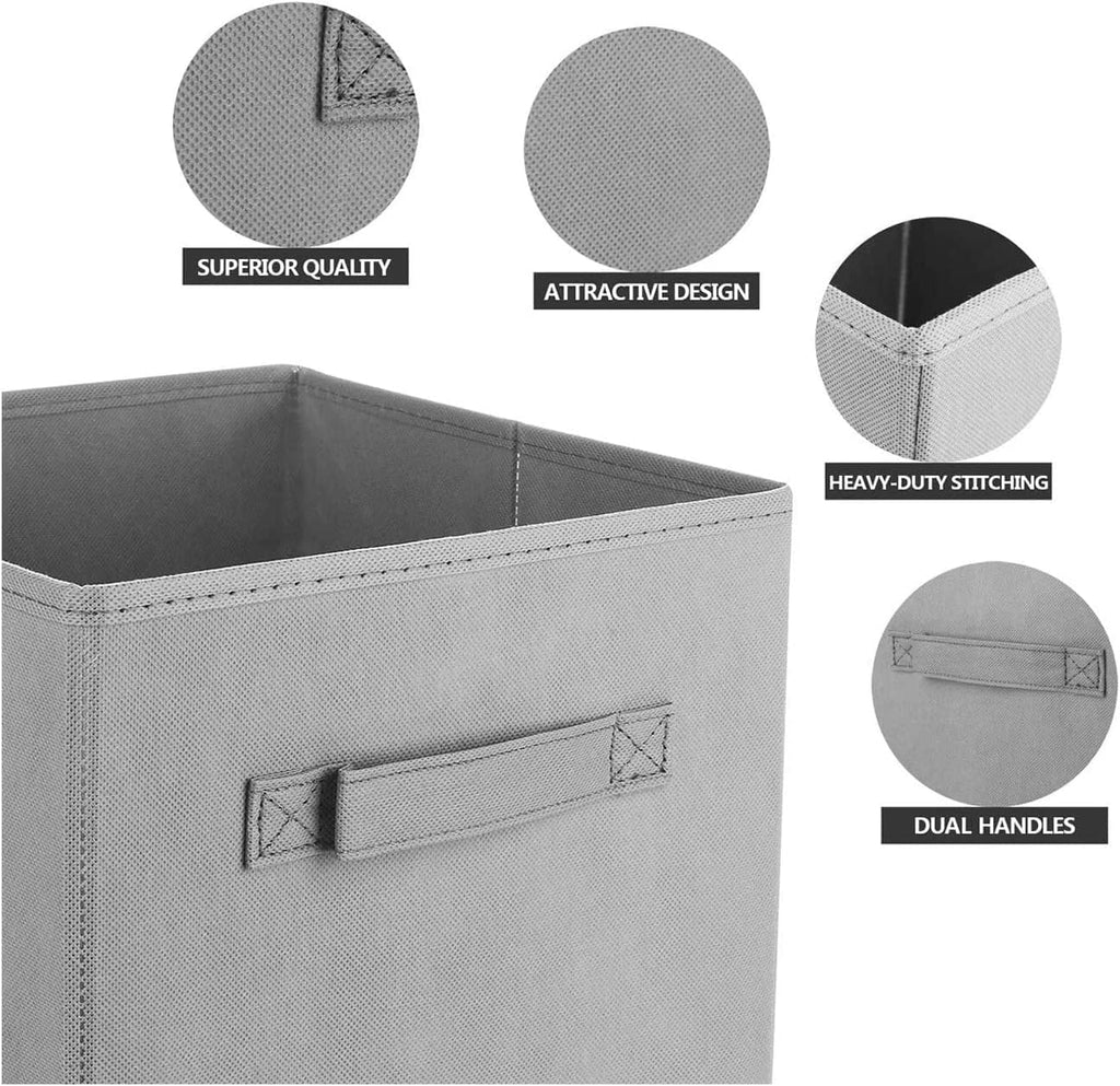 Basic Fabric Storage Bins 10.6 x 10.6 x 11 Storage Cubes 1 Pack Grey
