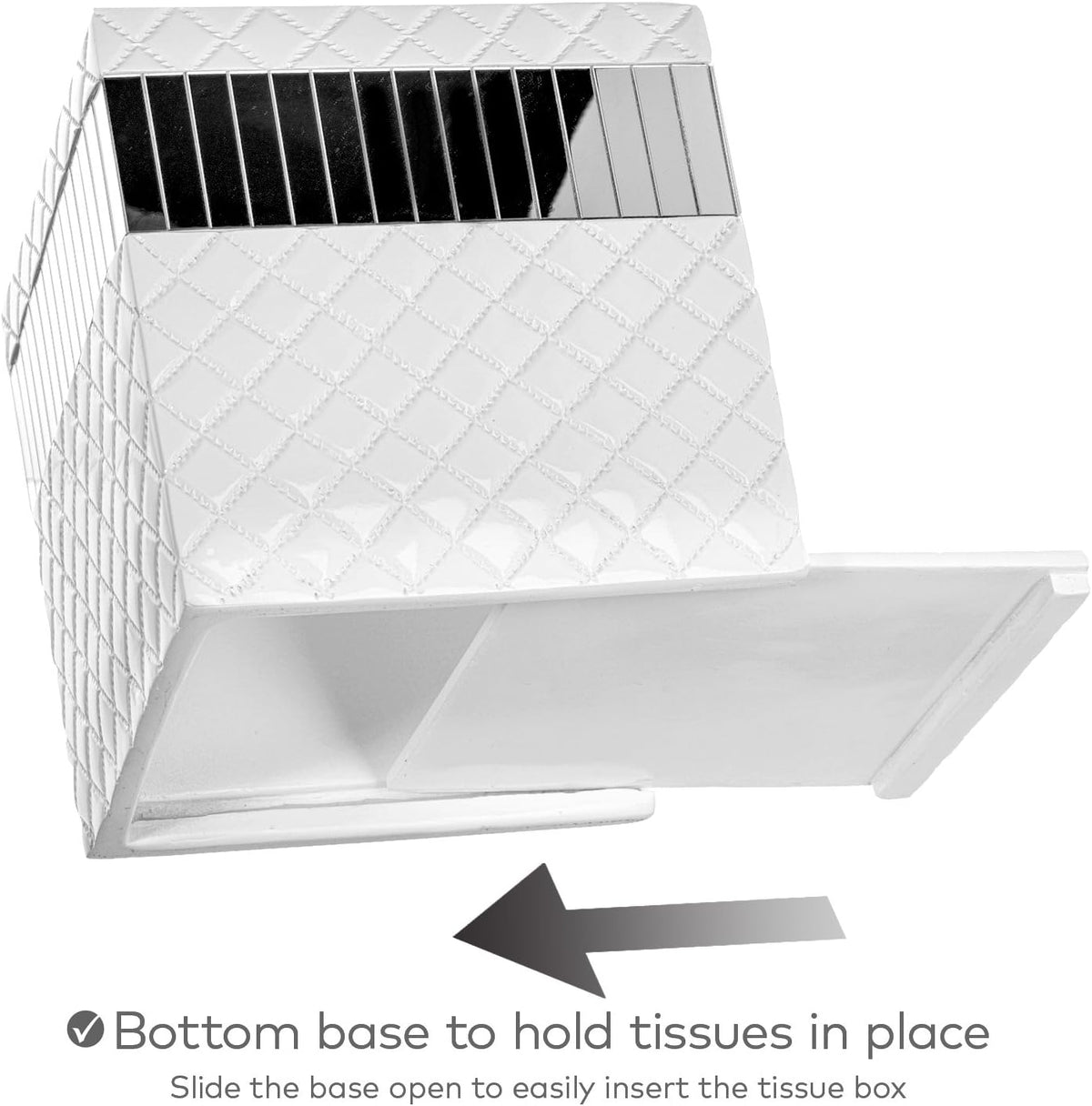 Creative Scents Quilted Mirror 6 Piece Bathroom Accessories Set