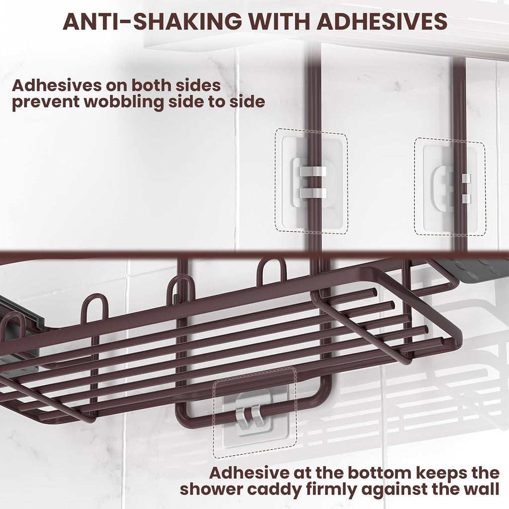Rustproof Shower Caddy Hanging with Soap Holders for Bathroom, Bronze
