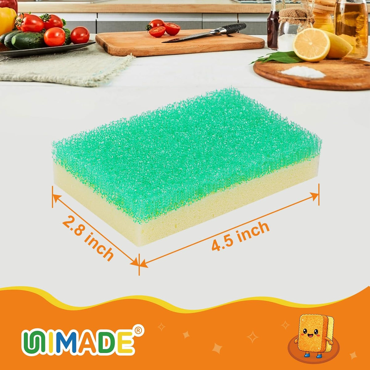 UNIMADE Scrub Sponge, Temperature Responsive Dual-Sided Cleaning Sponges