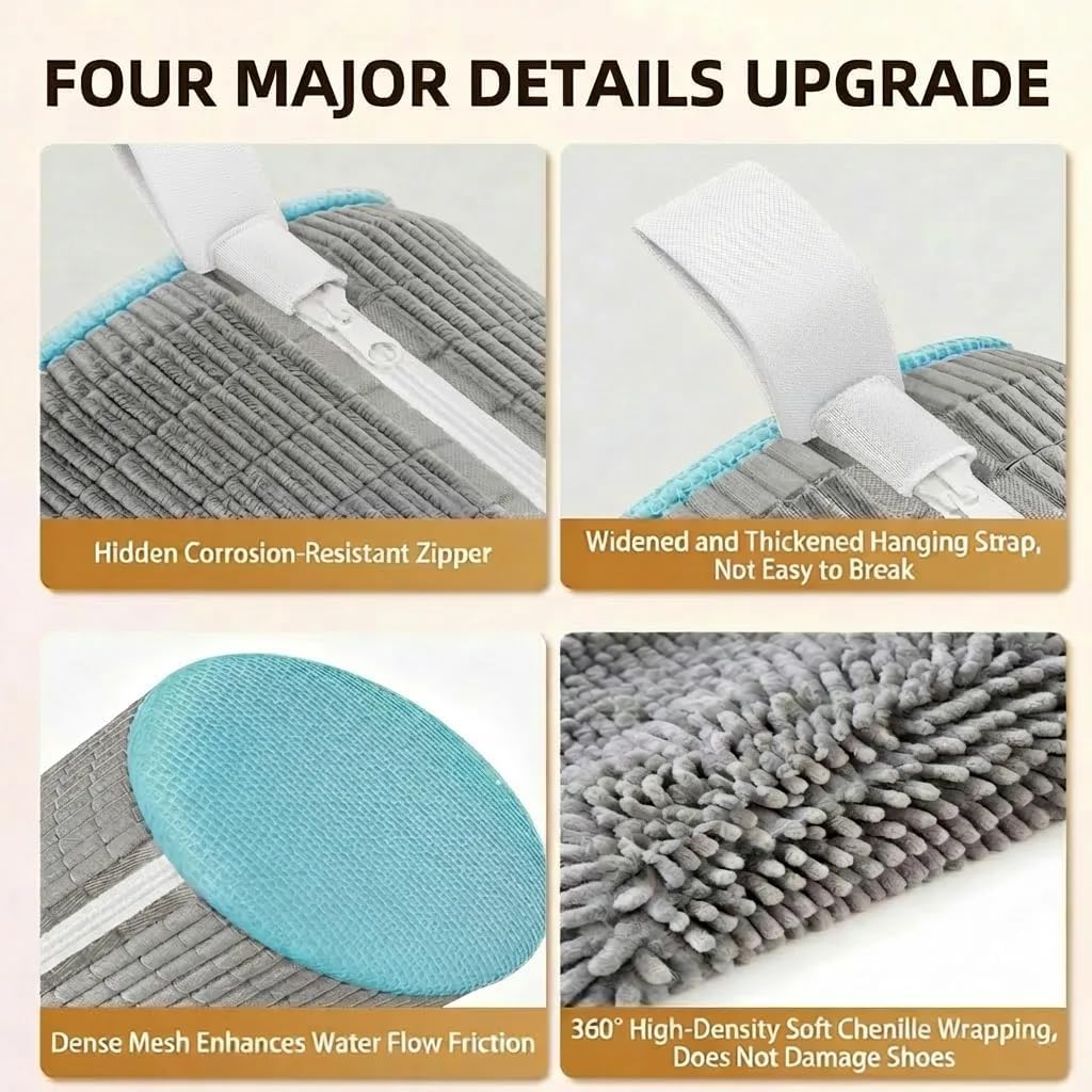 Shoe Washing Machine Bag，2PCS Laundry Shoe Bags for Sneaker，Washer and Dryer Reusable Shoes Cleaning Bag for All Shoe Sizes - Grey