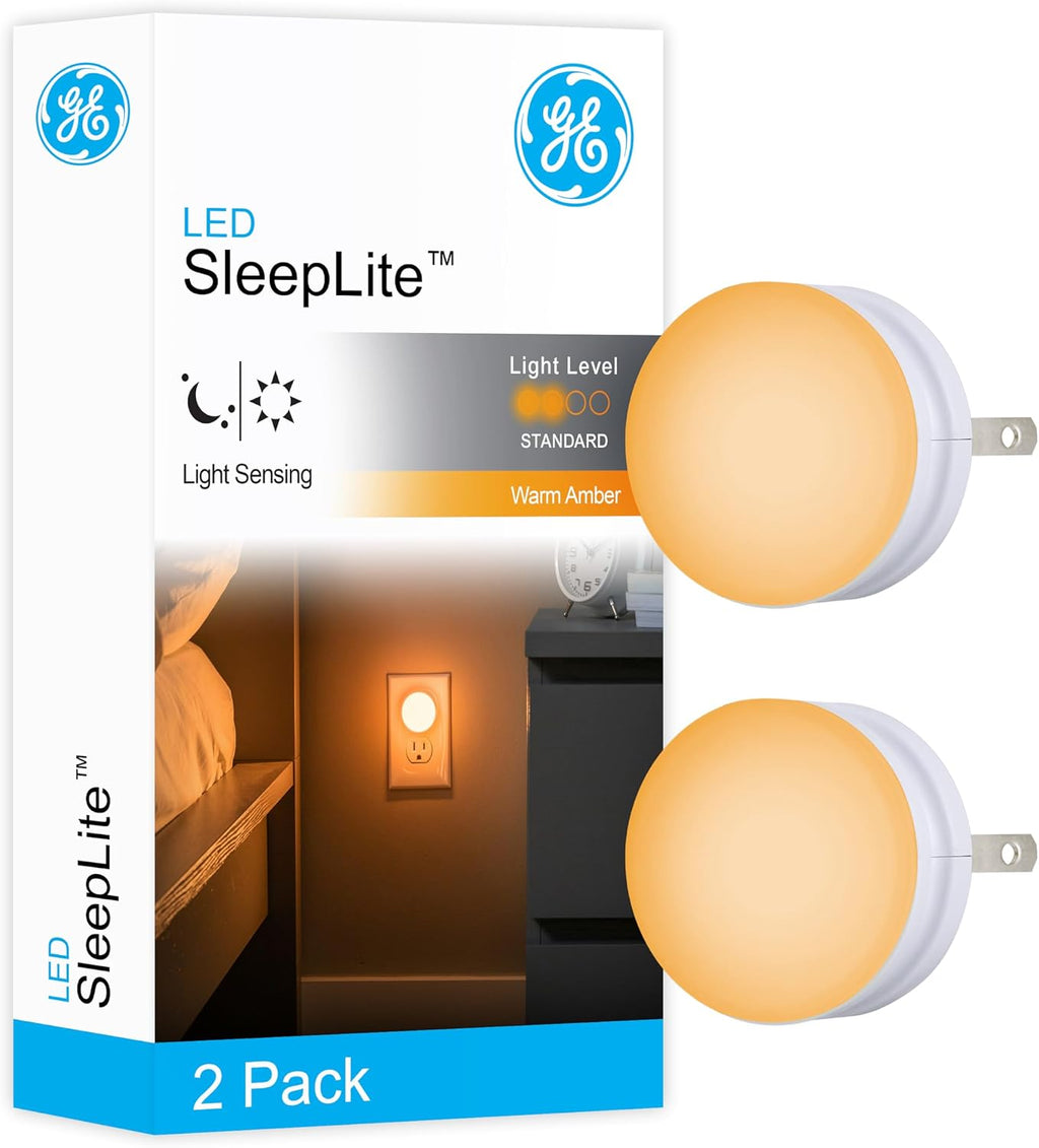GE SleepLite Night Lights Plug into Wall, 2-Pack