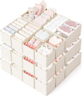 Drawer Organizer, 24 Pack Baby Dresser Organizer for Nursery, Foldable Closet Organizers and Storage Dresser Dividers for Clothes, Socks, Scarves, Ties (Beige)