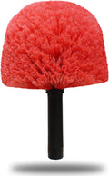 Twist-On Cobweb Duster Head Brush - Indoor & Outdoor Spider Web Cleaning Solution - Fits Standard Acme Threaded Poles - Durable & Versatile Spider Web Corner Cleaner Duster Brush Head Only - Red