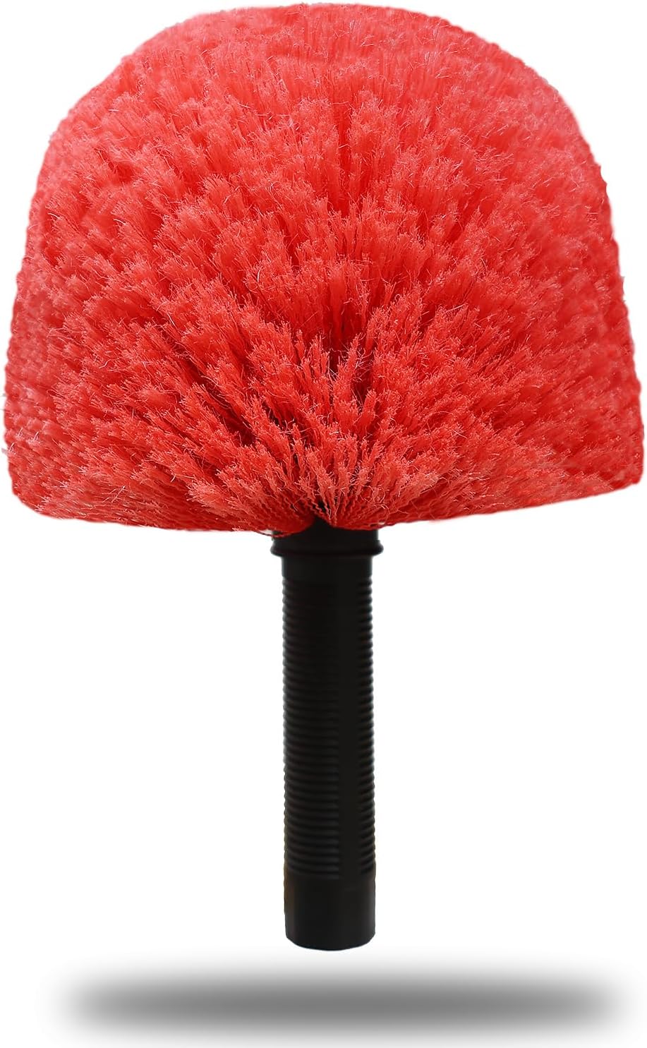 Twist-On Cobweb Duster Head Brush - Indoor & Outdoor Spider Web Cleaning Solution - Fits Standard Acme Threaded Poles - Durable & Versatile Spider Web Corner Cleaner Duster Brush Head Only - Red