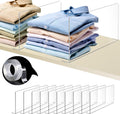 Acrylic Shelf Dividers For Closet Organization，Sweater Organizer For Closet - 12pack 8” Tall Clear Plastic Shelf Dividers For Closets Shelves Cabinets