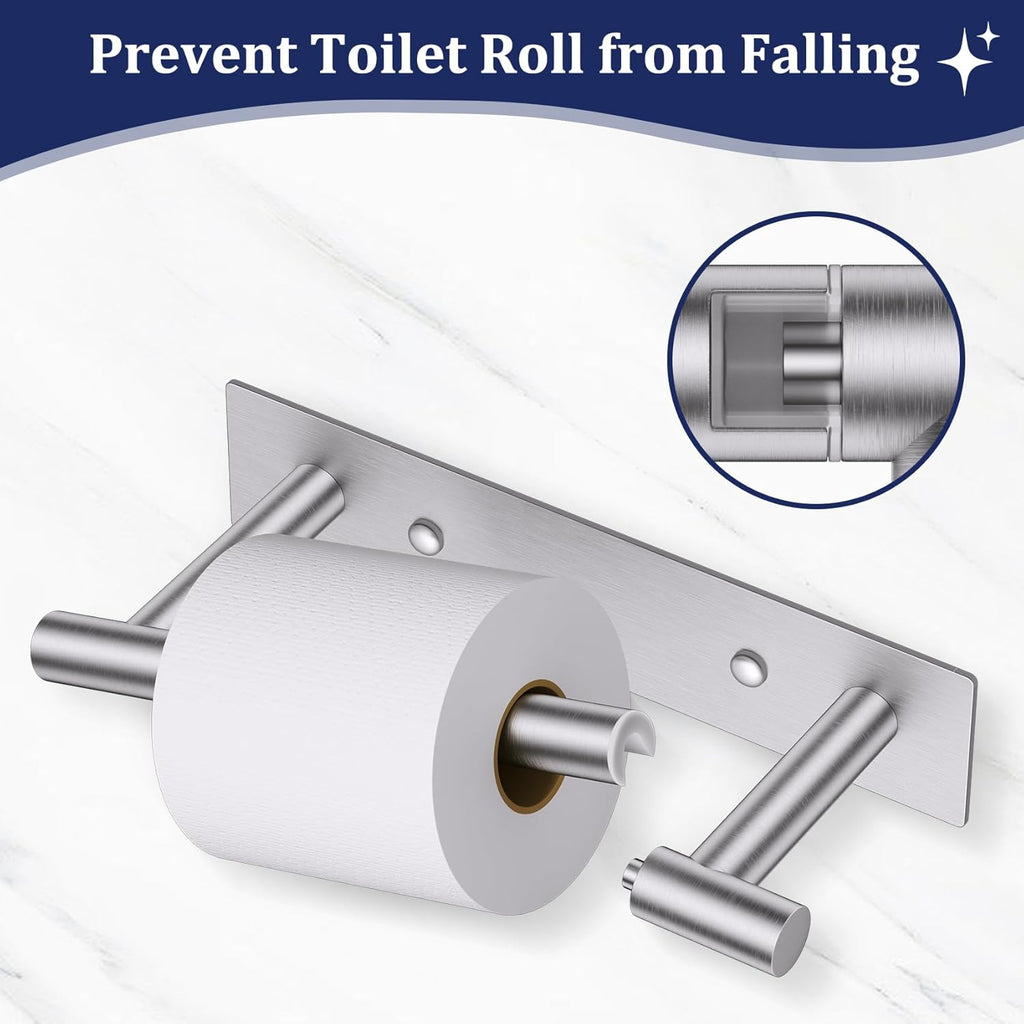 Lairuier Brushed Nickel Toilet Paper Holder, Adhesive or Screw Wall Mount