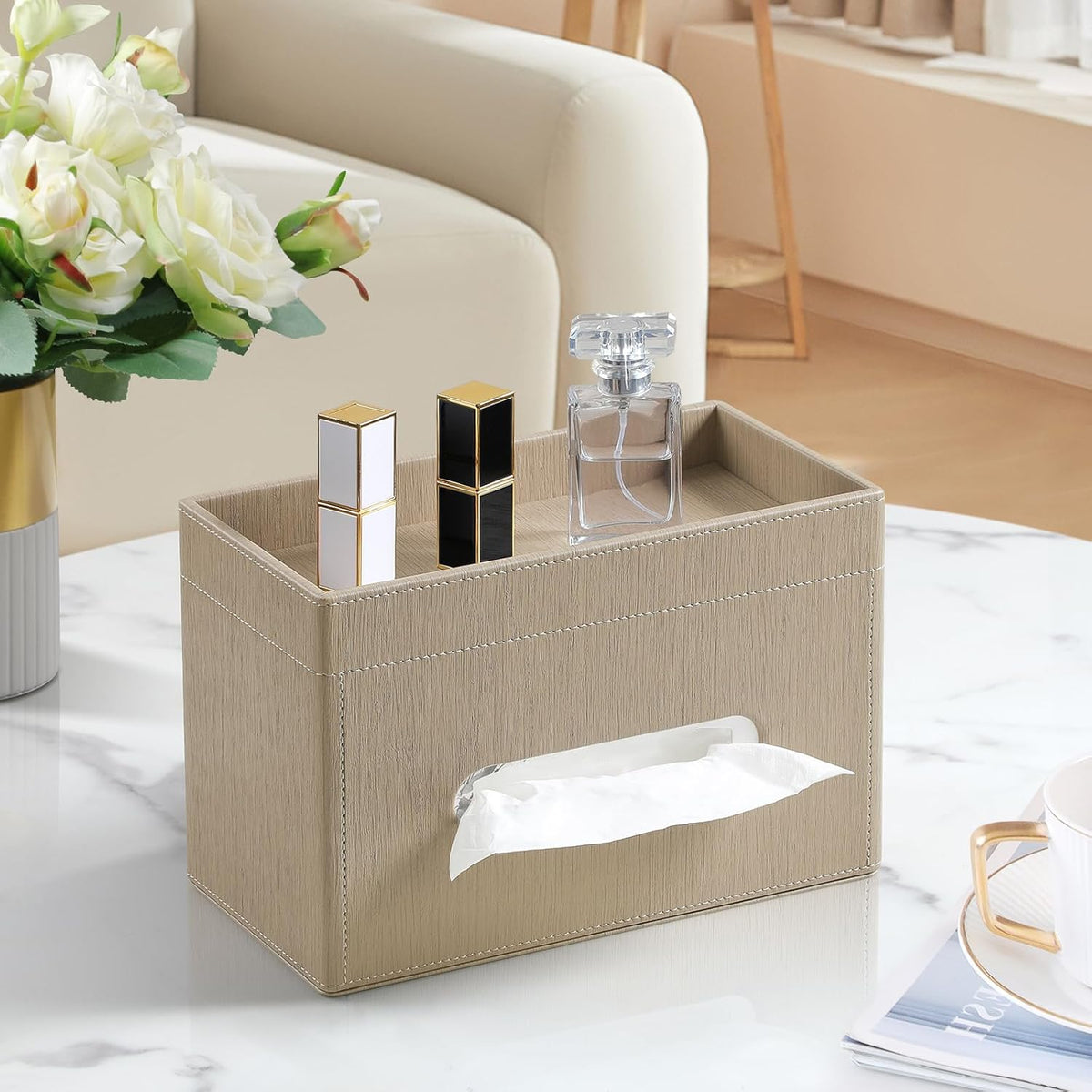 Plus Size Tissue Box Cover, Rectangle Tissue Box Organizer, Wood