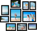 iRahmen Collage Picture Frames Set of 10,HD Real Glass,Rustic Wood,Black