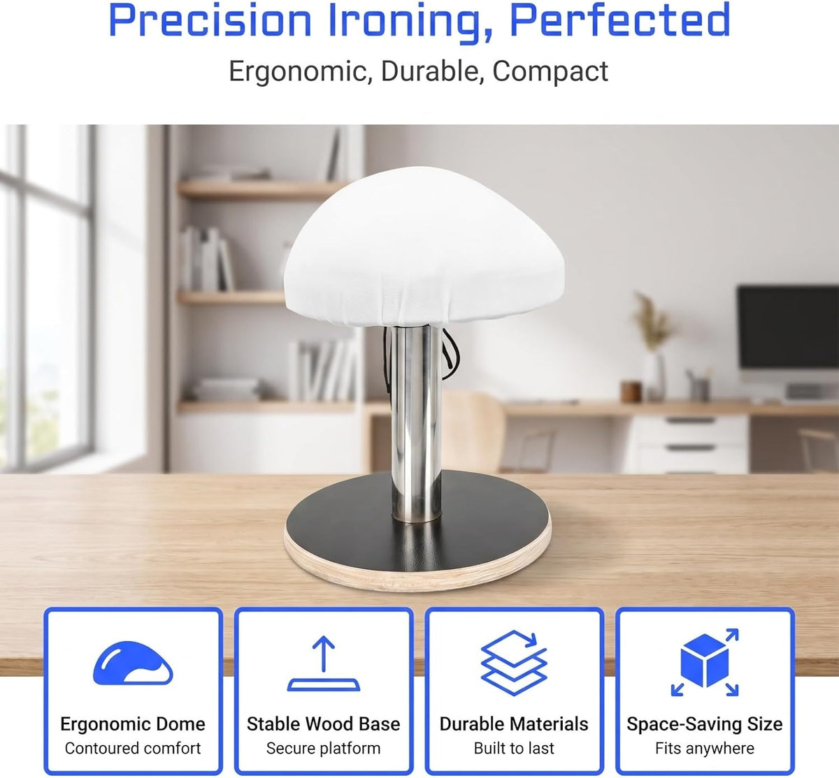 KALLORY Mini Tabletop Ironing Board, Small Portable Ironing Board for Clothes, Sleeves, Collars & Cuffs, Space Saving Ironing Mat for Apartment, Dorm, Travel and Home Use
