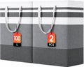 BOOMIBOO 2 Pack Large Laundry Basket,Waterproof Freestanding Laundry Hamper,Collapsible Clothes Basket with Easy Carry Handles in Laundry Room Bathroom Bedroom Dorm,Gradient Grey,100L