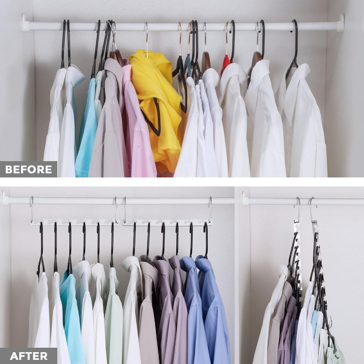 HOUSE DAY 12 Pack Space Saving Hangers for Clothes, Metal Magic Hanger