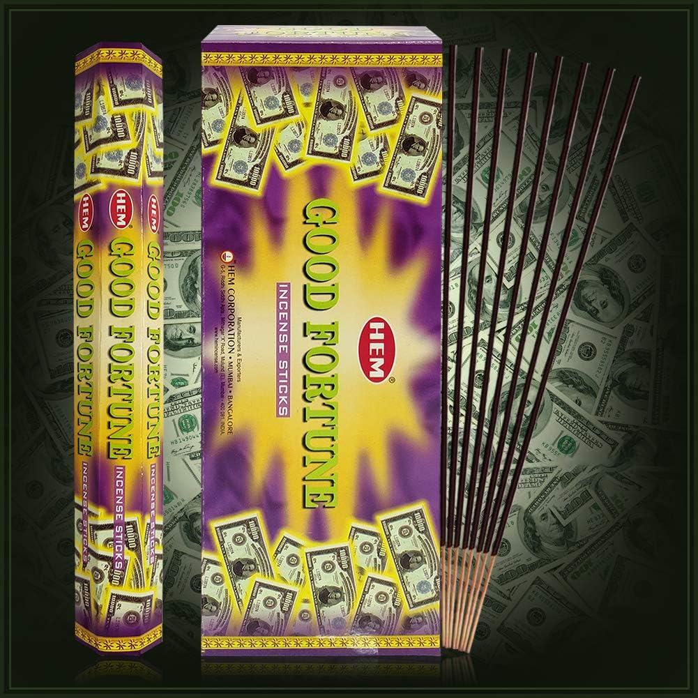 Good Fortune Incense Sticks and Incense Stick Holder Bundle Insence Insense Hem Incense Sticks
