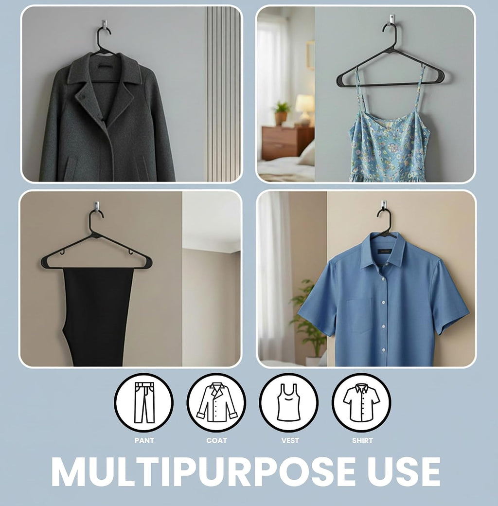 Utopia Home Plastic Hangers 20 Pack – Built-in Strap Hooks Black