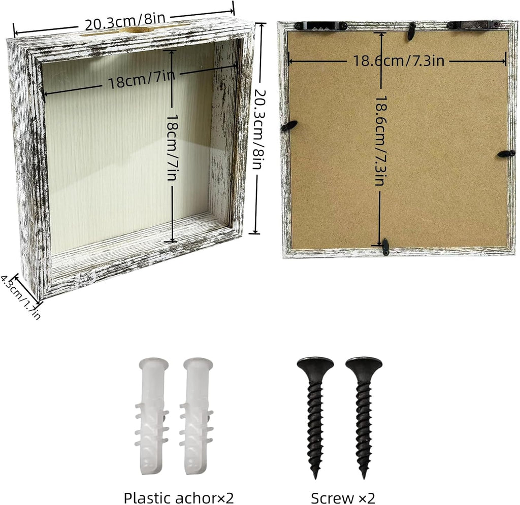 8x8 Shadow Box Frame,Top Loading Display Case Frame with Top Slot