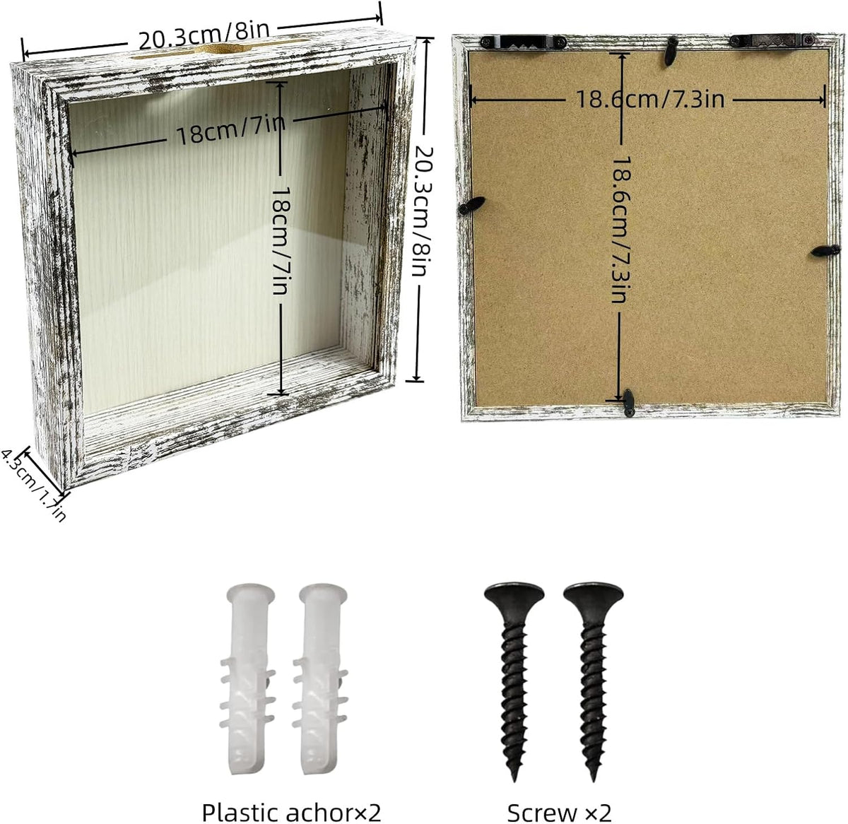8x8 Shadow Box Frame,Top Loading Display Case Frame with Top Slot
