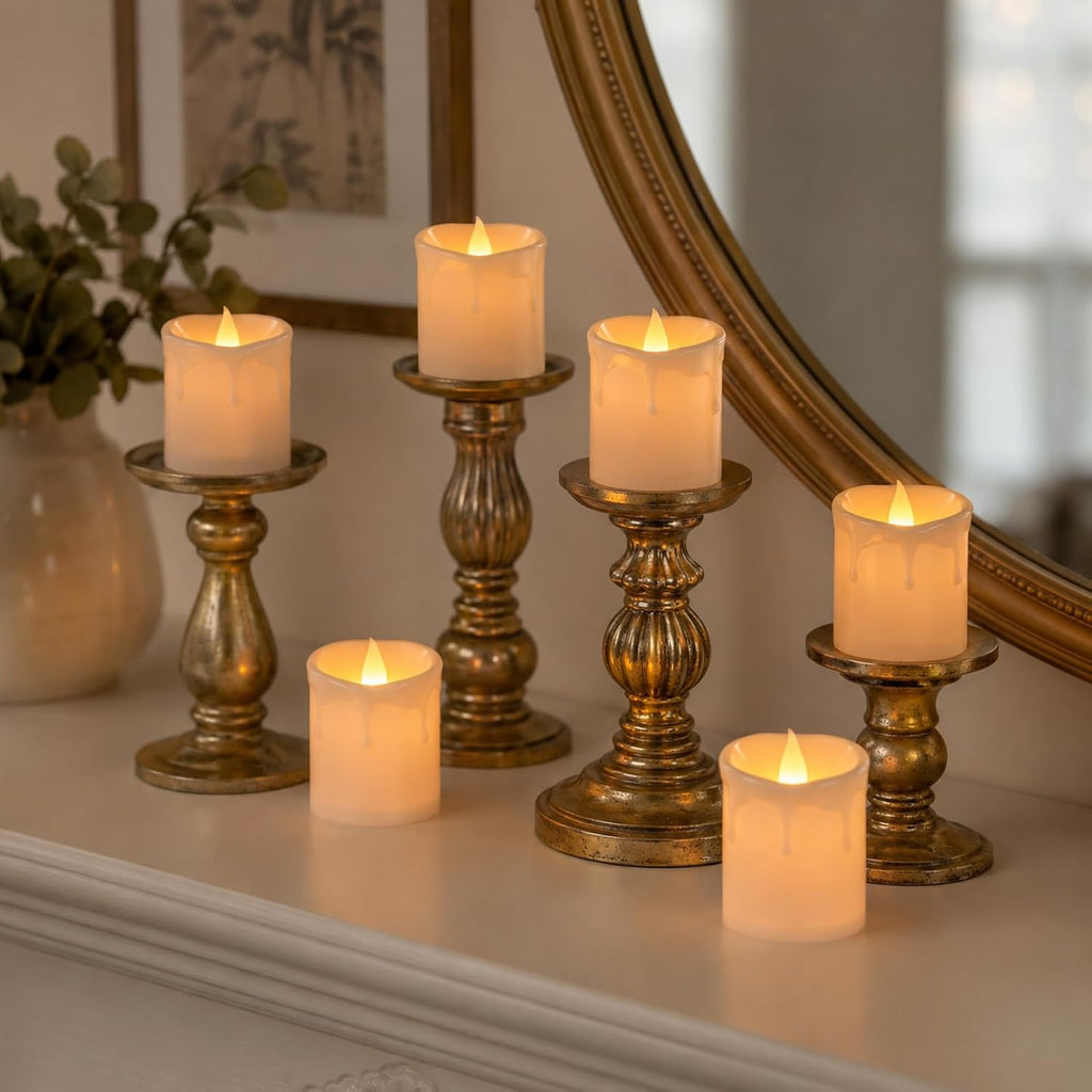 Flameless Votive Candles, 2"x2.7" Battery LED Tealights Ivory 12 Pack
