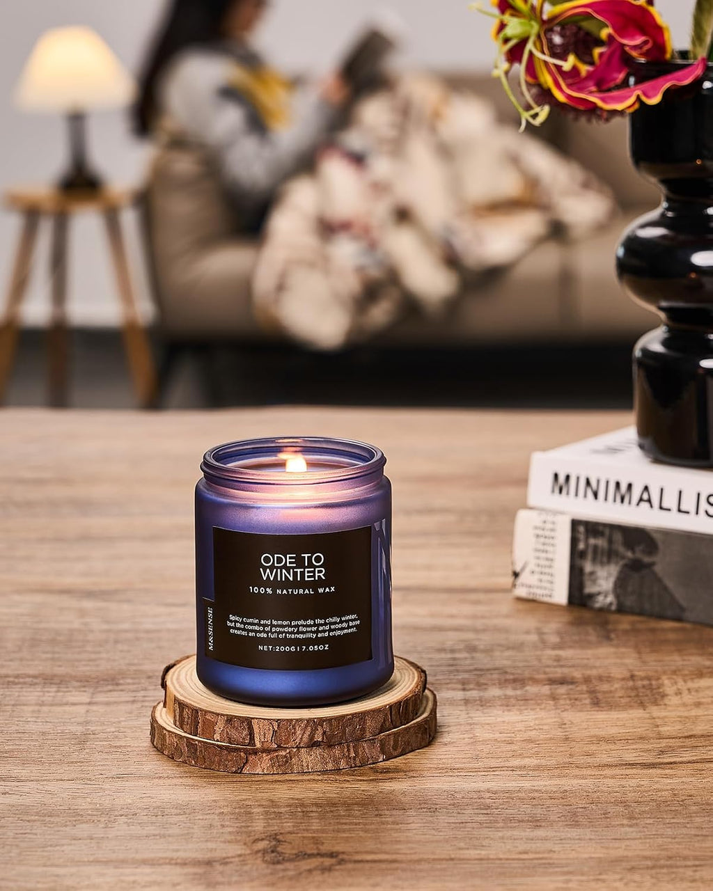 M&SENSE Ode to Winter Candles for Home Scented 7.05oz Natural Soy Wax 50h