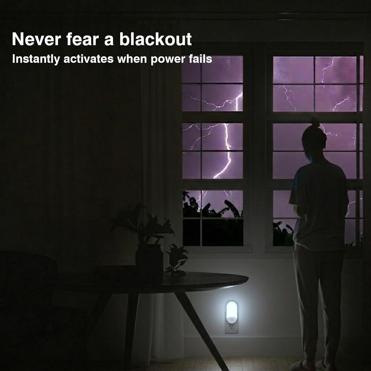 Camelion 4-in-1 Power Failure Night Light,Flashlight,Motion Sensing, 3-Pack
