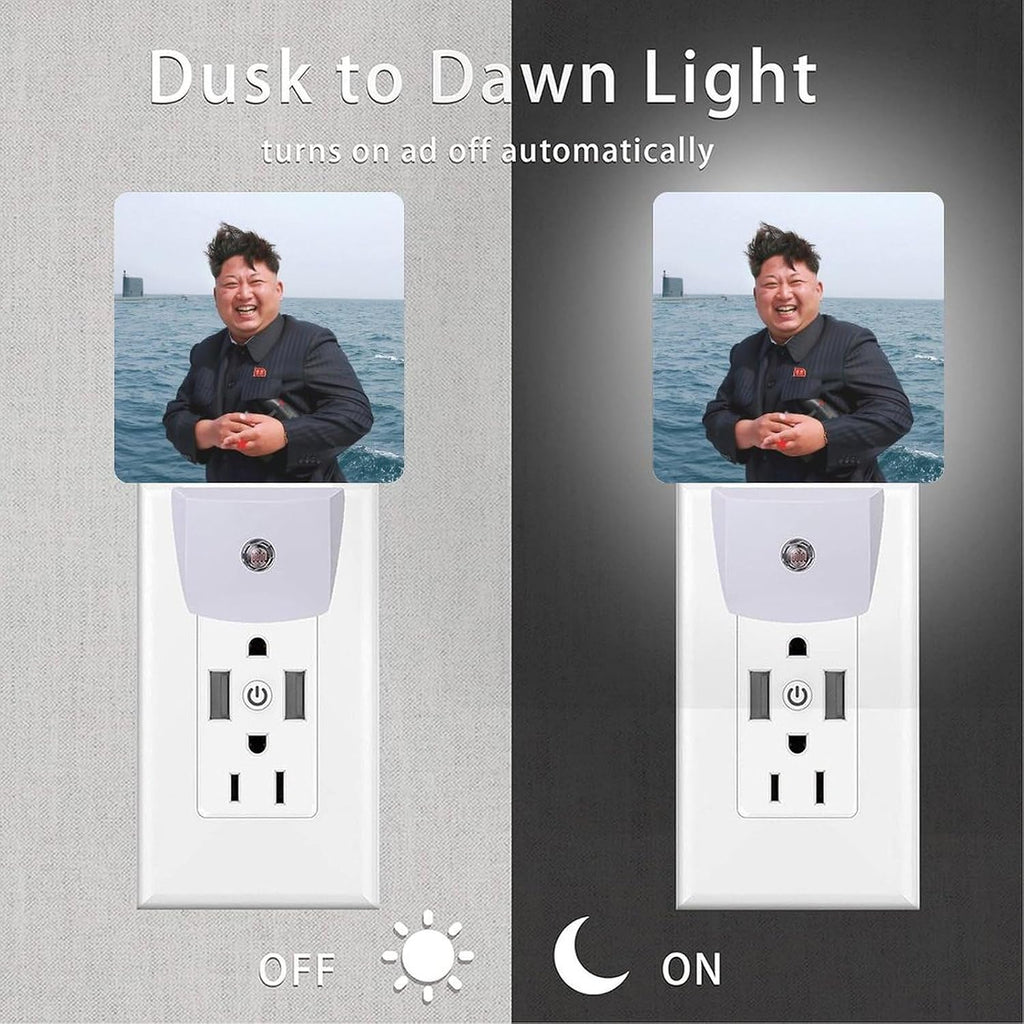 2Pack Funny Motivational Night Light Plug-in Dusk to Dawn Smart Sensor Led Nightlight for Bedroom Bathroom Kitchen Hallway Stairs Energy Efficient Decor Desk Lamp