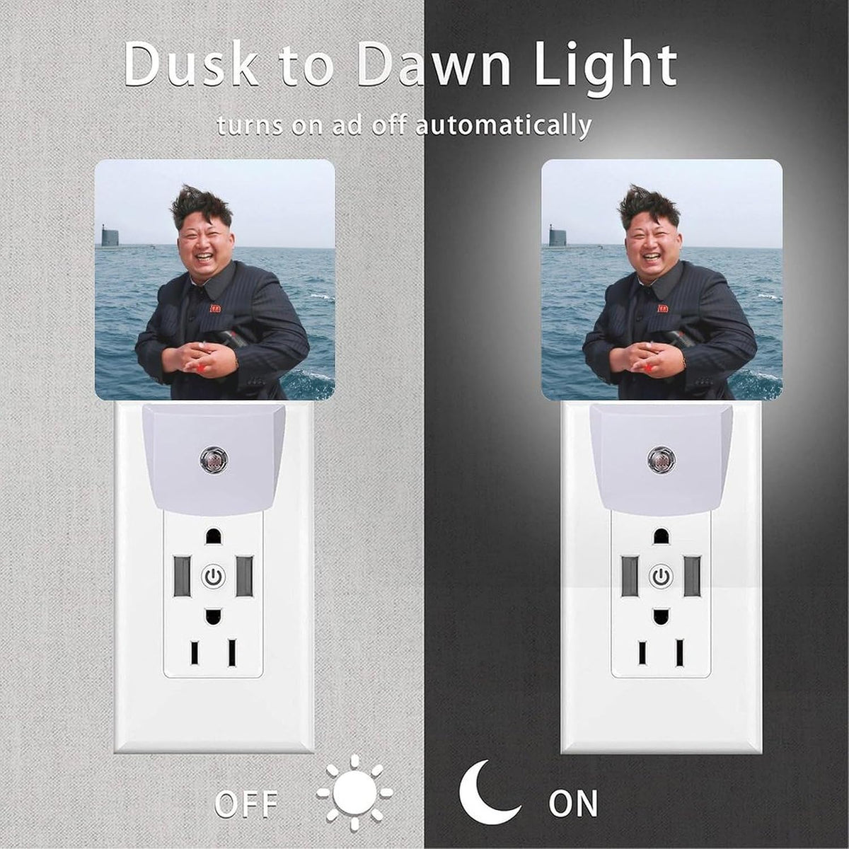 2Pack Funny Motivational Night Light Plug-in Dusk to Dawn Smart Sensor Led Nightlight for Bedroom Bathroom Kitchen Hallway Stairs Energy Efficient Decor Desk Lamp