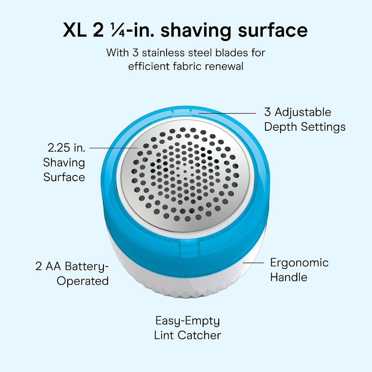 Conair Electric Fabric Shaver & Lint Remover, Cordless, 2.25" Surface