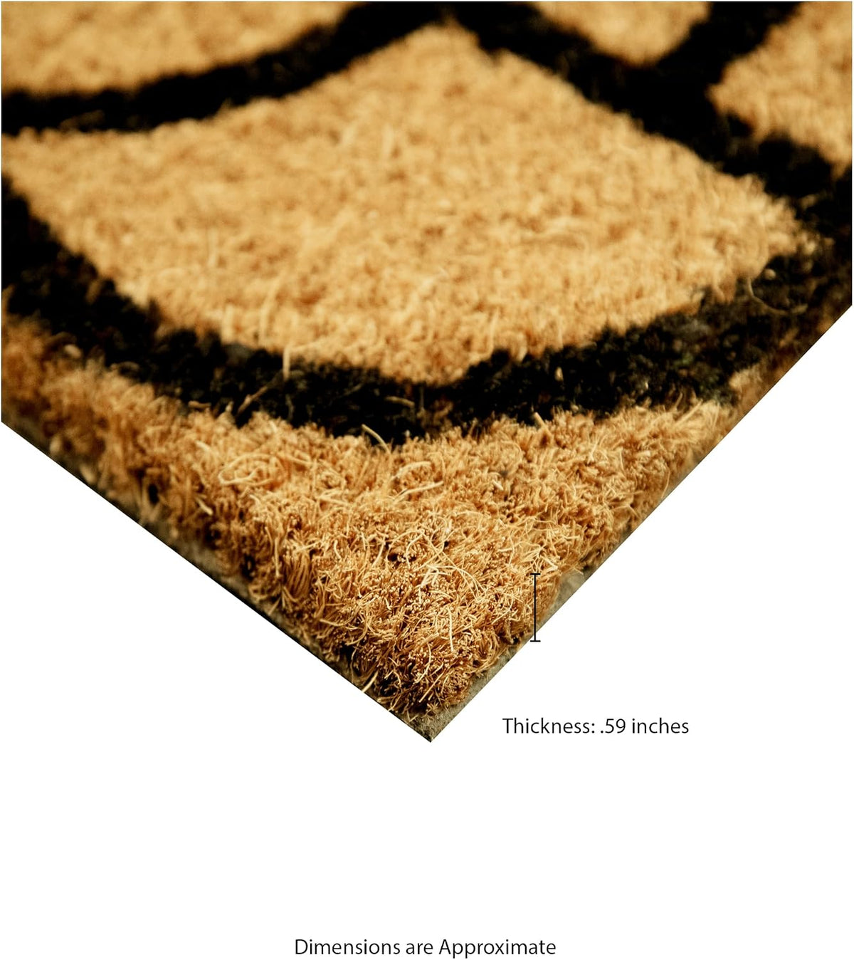 Ackland Coir Doormat | Clara Black Geometric | 18" x 30"
