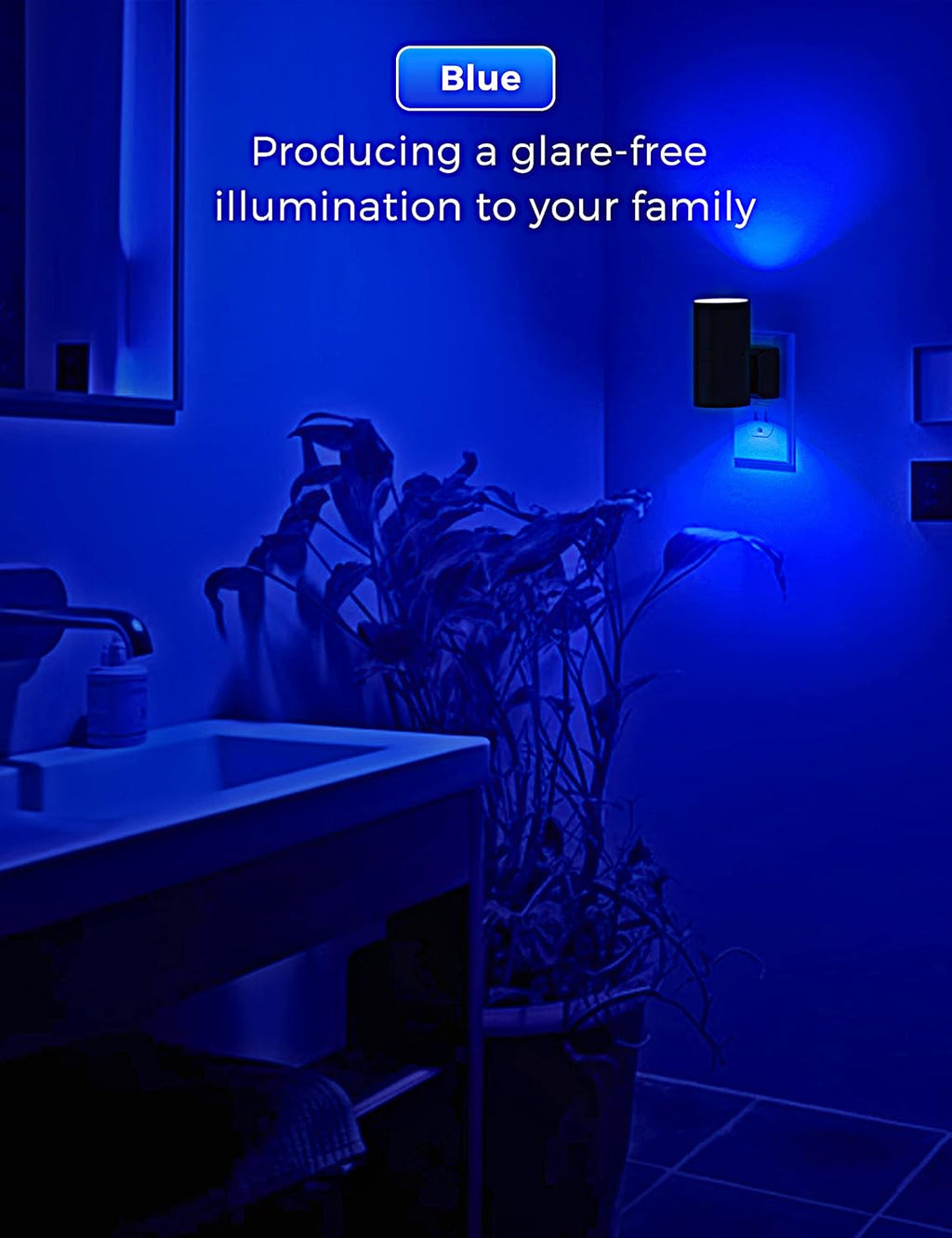 L LOHAS LED Calm Blue Night Light, Night Lights Plug into Wall, Dimmable