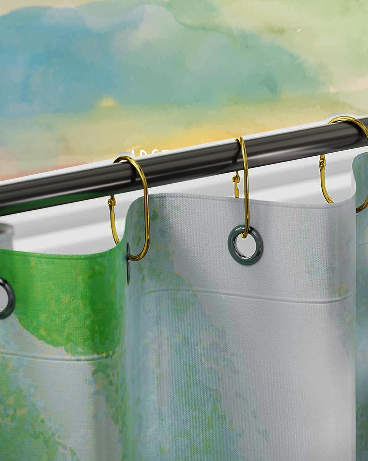12 Pack Gold Shower Curtain Hooks,Gold Shower Curtain Rings,Brushed Nickel Shower Curtain Hooks Rust Proof, Metal Rust Proof Anti-Drop Smooth Shower Hooks for Shower Curtain (gold-12pack)