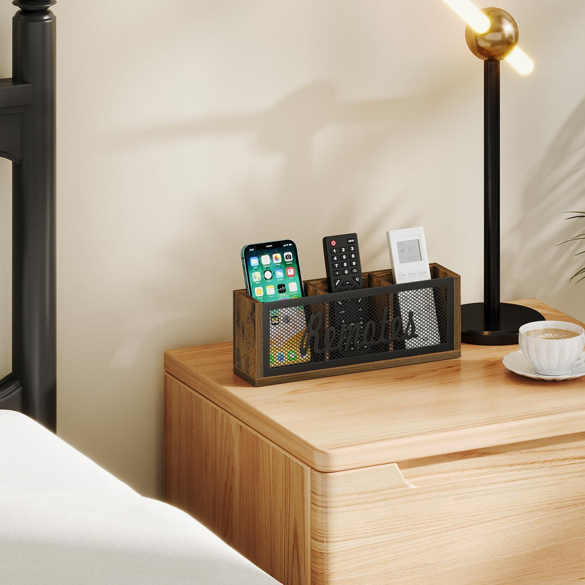 YINMIT Remote Control Holder,3-Slot TV Remote Caddy,Wall Mount and Tabletop